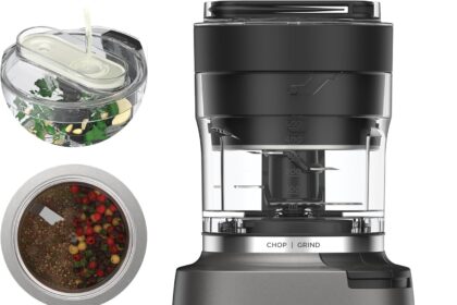 Kenwood Duo Prep CHP80.000SI 2-in-1 Chopper and Grinder with Quadblades Serrated Blades, Compact High Speed Grinder, Non-Slip Base, Dishwasher Safe, 800W, Silver