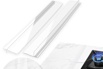 MSDADA- Cucina Silicone Stufa Contatore Gap Cover, 2pc Coperture in Silicone per Fessure, Gap Filler per Cucina, Stufa,Contatore e Lavasciuga (Trasparente, 25in)