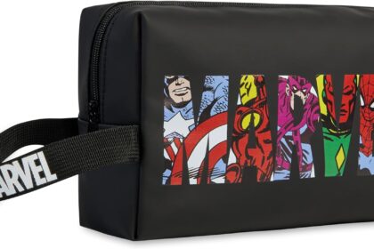 Marvel Men's Clutch Bag – Travel Toiletry Bag with Zip, Soft Men's Bag, Sports Bag, Men's and Boy – Accessories Marvel Gift, Black