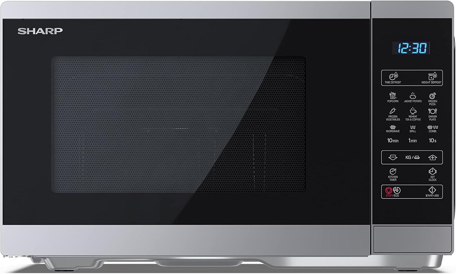SHARP YC-MG252AE-S micro-onde Comptoir Micro-ondes grill 25 L 900 W Noir, Argent