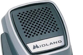 Midland - New Mike Microphone for CB Radio, 4-Pin Connector, Clear and Interference-free Audio, Compatible with Alan 48, Alan 68S, 8001XT, Ergonomic Design, Robust and Reliable for Professional Use