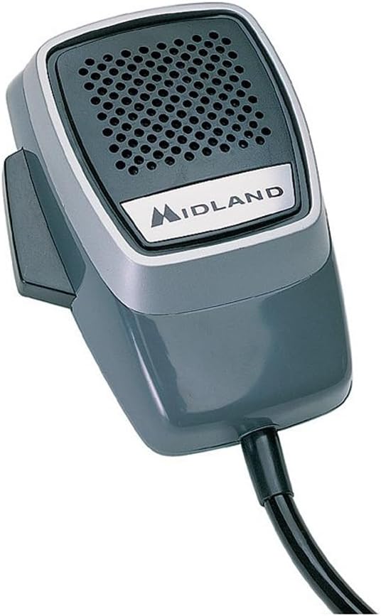 Midland - New Mike Microphone for CB Radio, 4-Pin Connector, Clear and Interference-free Audio, Compatible with Alan 48, Alan 68S, 8001XT, Ergonomic Design, Robust and Reliable for Professional Use