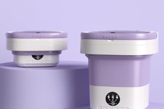 Mini lavatrice portatile, Lavatrice portatile, Lavatrice da campeggio per Casa/Viaggio/Campeggio/Dormitorio/Vestiti per Bambini/Calzini/Biancheria Intima(EU-plug)(16L-Viola)