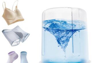 Lavatrice biancheria intima, mini lavatrice portatile, mini lavatrici migliorate, lavatrice wireless ricaricabile, portabiancheria per reggiseni, biancheria intima, calzini (verde)