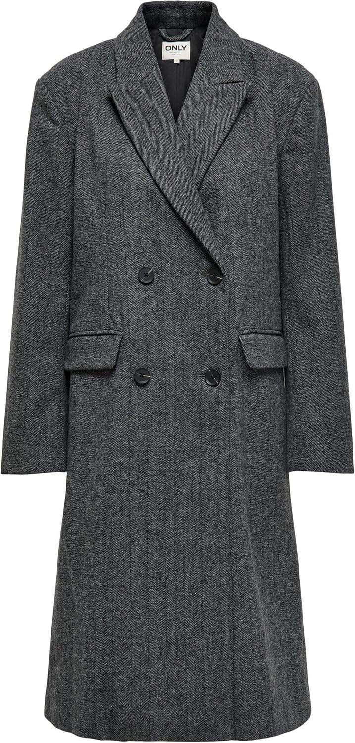 ONLY Onlwilla L/S Long Herringb Coat Pnt Noos Cappotto Donna
