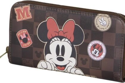 Disney Minni Mouse Journey-Portafoglio Essenziale, Marrone, 19 x 10 cm