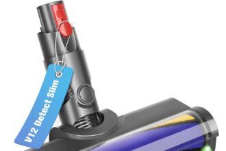 RUKHOOL Spazzola per Dyson V12 Detect Slim Ricambi Rullo Spazzola Morbido Accessori di Testina Elettrica Turbo Spazzole con Luce LED Aspirapolvere Bocchetta per Pulizia Pavimenti Duri