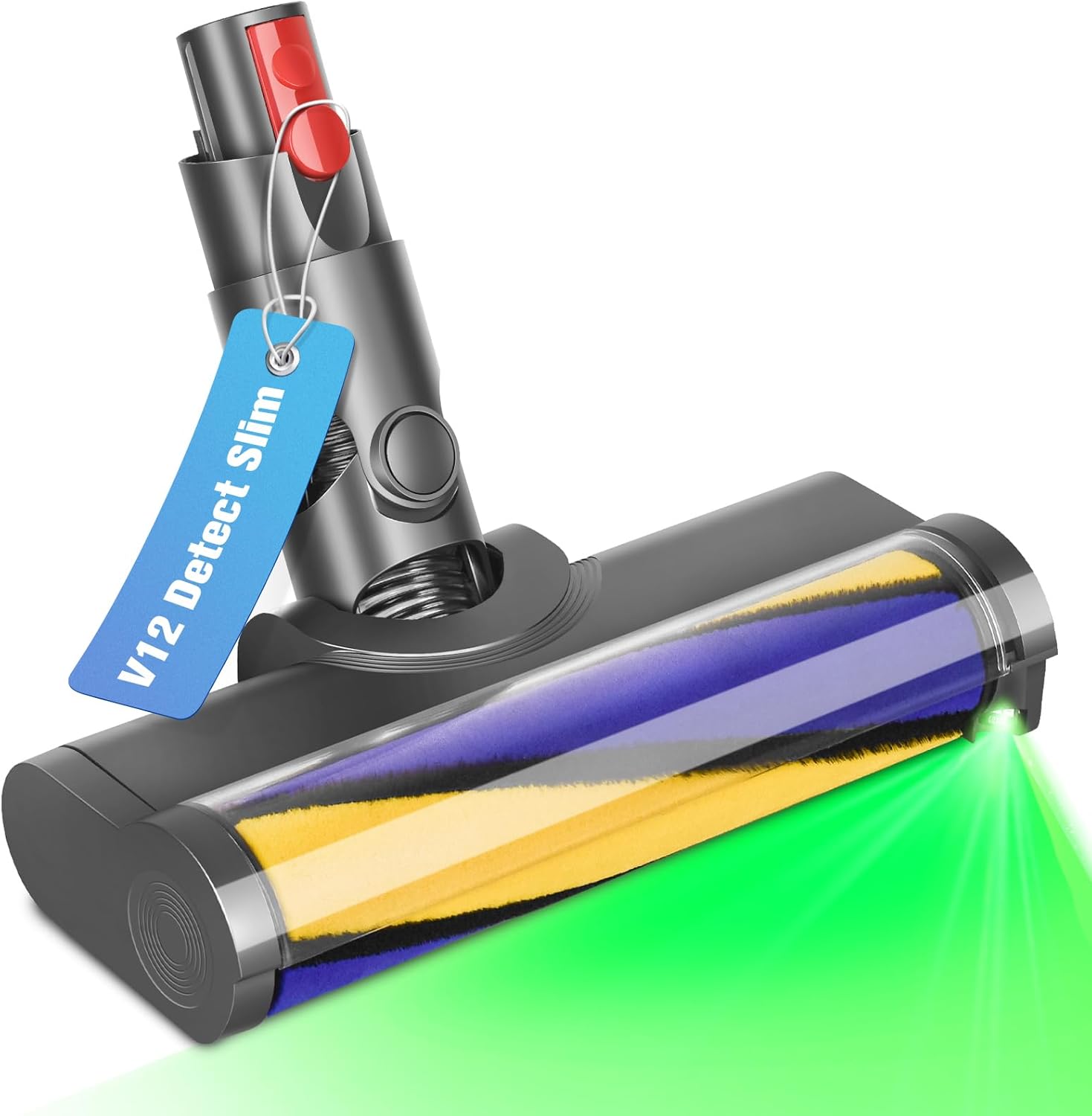 RUKHOOL Spazzola per Dyson V12 Detect Slim Ricambi Rullo Spazzola Morbido Accessori di Testina Elettrica Turbo Spazzole con Luce LED Aspirapolvere Bocchetta per Pulizia Pavimenti Duri