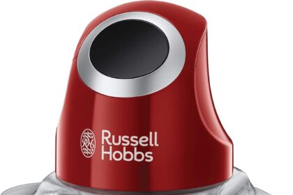 Russell Hobbs Mini Electric Chopper [Glass Container with Lid] Desire Red (500ml, Vegetable Shredder, Mixer, Multipurpose and Universal Vegetable Shredder Fruit Meat) 24660-56