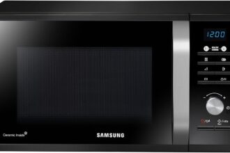 Samsung MG23F301TCK/ET Forno a Microonde Grill a libera installazione Healthy Cooking, Microonde + Grill 800 W + 1200 W, 23 L, Nero, 48.9 x 27.5 x 39.2 cm