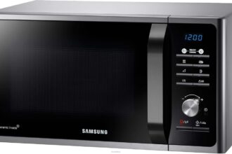 Samsung MG23F301TCS Forno Microonde Grill, 23 Litri, 800 W, Grill 1200 W, Healthy Cooking, Argento