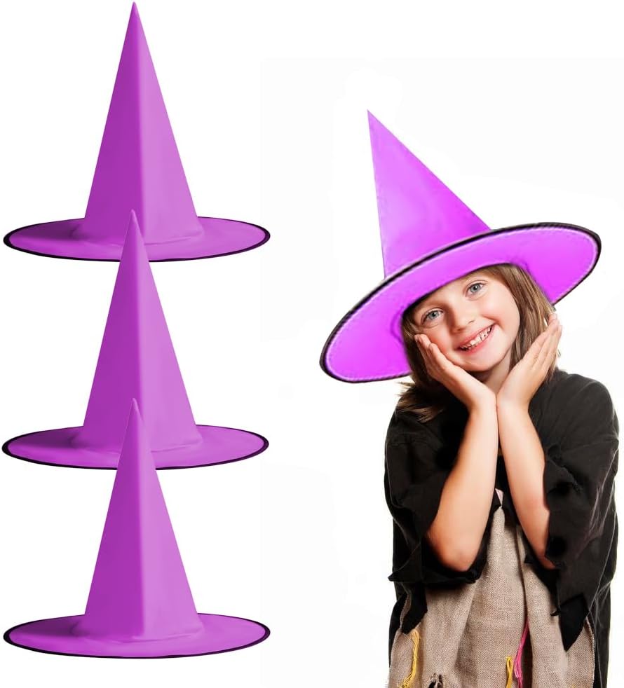 Set di 3 cappelli da strega per Halloween, per feste di Halloween, accessori per costumi e decorazioni per la casa
