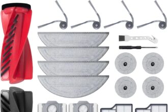 Set di accessori di ricambio per Roborock Saros 10 robot aspirapolvere, 1 spazzola a rullo, 4 filtri Hepa, 4 salviette, 4 cuscinetti rotondi, 4 sacchetti per la polvere, 4 spazzole laterali