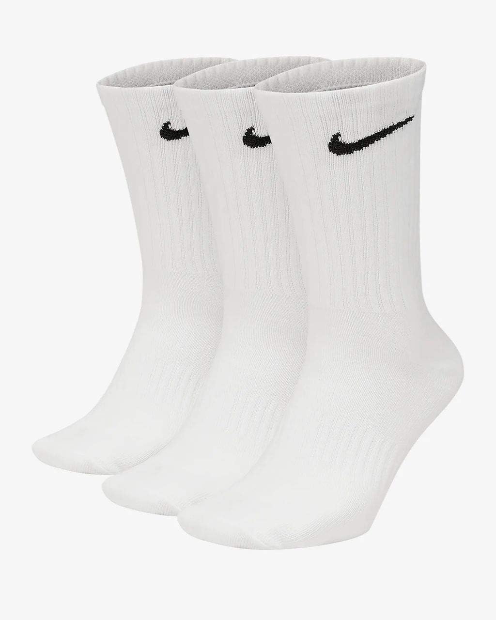 NIKE 3ppk Value Cotton Crew-smlx, Unisex Socks - Adult, White, XL