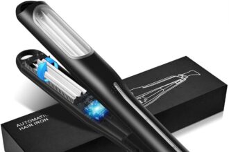 Curl Effect Hair Straightener, Professional Volumizing Hair Iron Ceramic Crimp with Temperature from 190 °C to 210 °C & Fast Heating