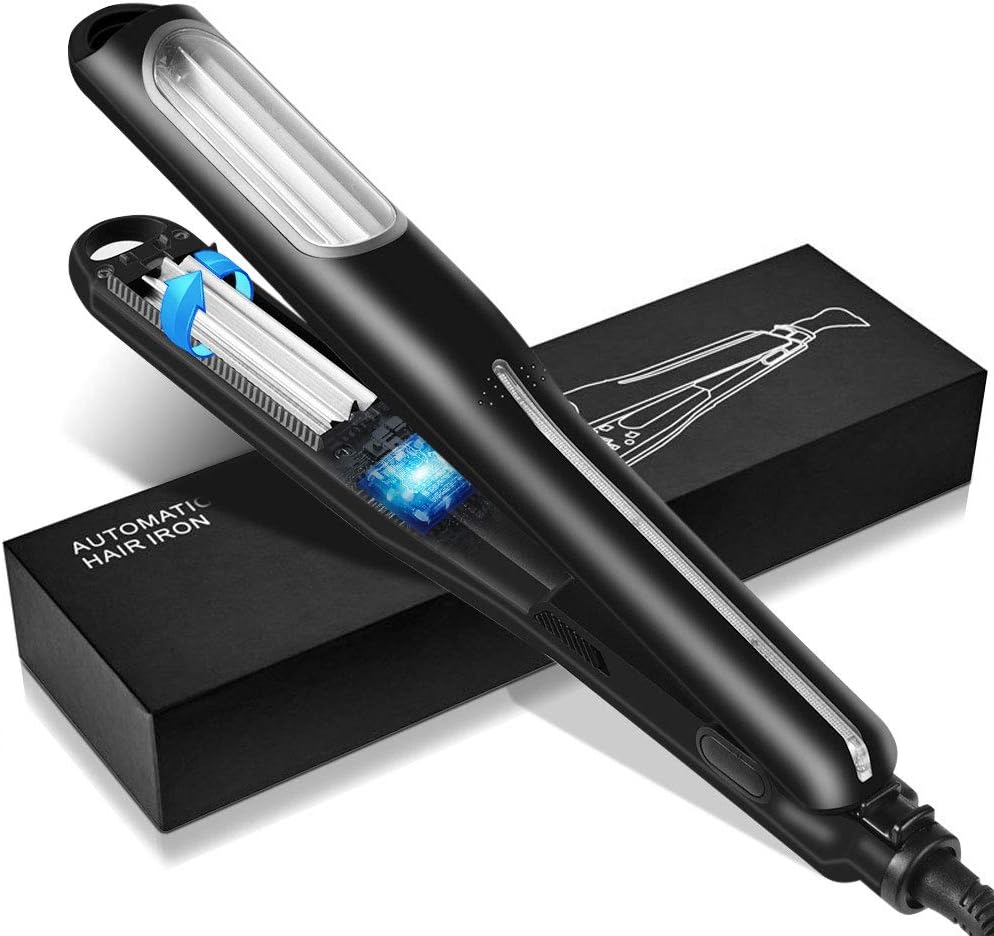 Curl Effect Hair Straightener, Professional Volumizing Hair Iron Ceramic Crimp with Temperature from 190 °C to 210 °C & Fast Heating