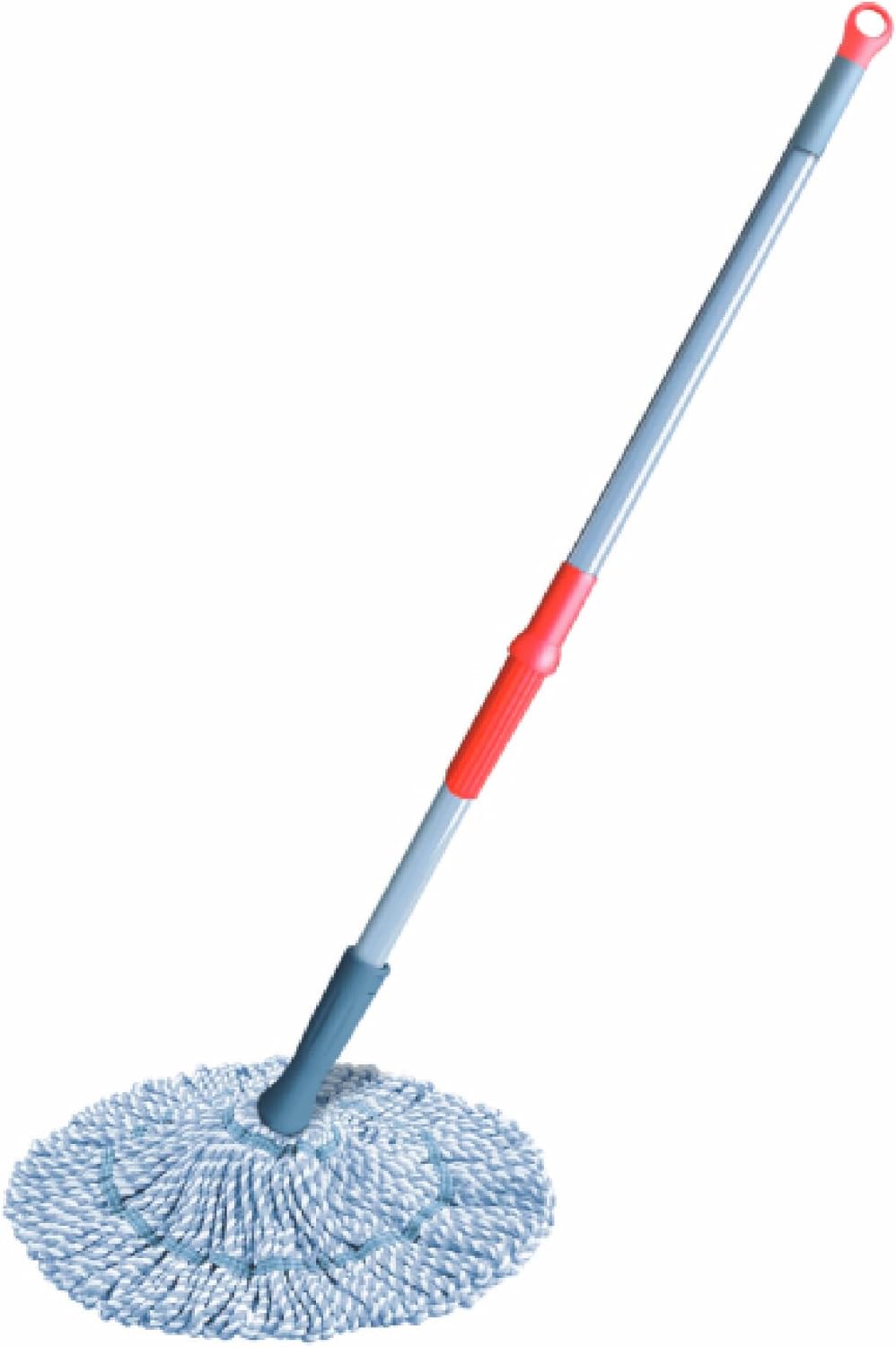 TONKITA Microfibre Twist Mop with Handle, XL Mop with Integrated Wringing System, Anti-Scratch Bumper, Ultra Cleaning Microfibre for All Floors