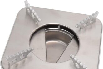 Tyenaza Alcohol Stove, Alcohol Burner, Stainless Steel, Silver, One Piece Drawer Structure Spirit Burner for Home Hiking (18.5 x 18.5 x 6.7 cm)