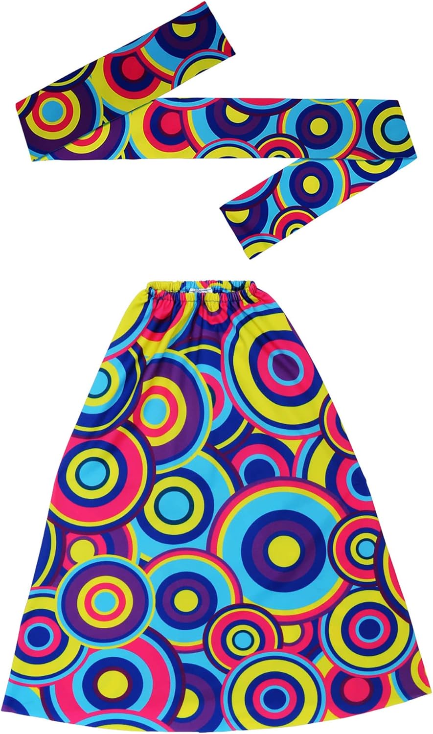 W WIDMANN MILANO Party Fashion - Hippie Set 60s / 70s Headband and Gloves Hippie Reggae Flower Power