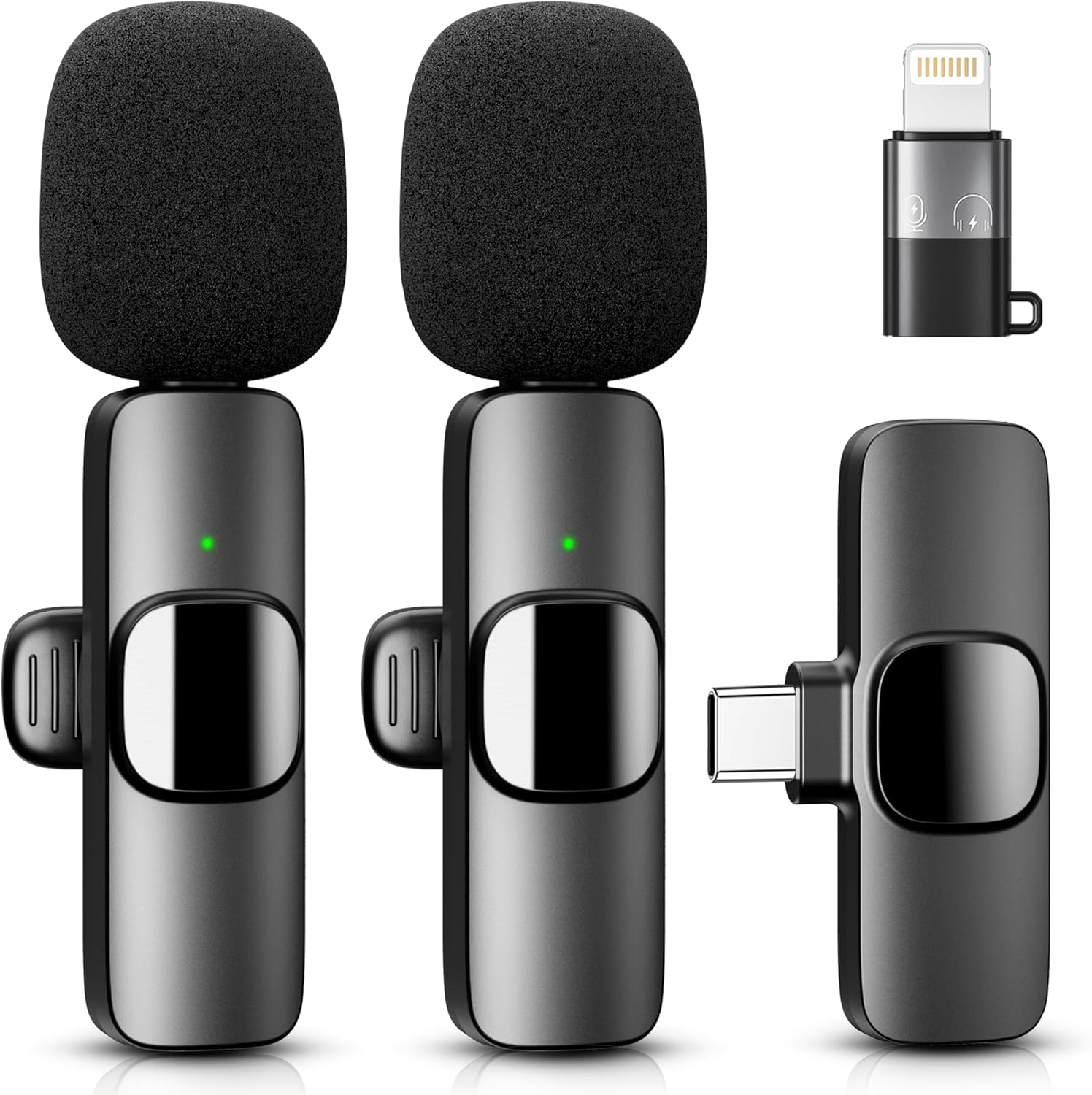 YRF Microfono Lavalier Wireless per iPhone Android iPad, mini microfono, 65FT Range, microfono wireless per la registrazione video, streaming, Podcast, Vlogging, Youtube, Tiktok