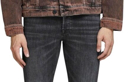 JACK & JONES Slim Jeans, Black Denim, 33W / 32L