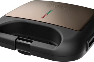 BLACK+DECKER BXSA752 Sandwich Maker 750W | Grill Plates 21.5 x 12.5 cm | Non-stick | Optimal Temperature | Compact and Easy to Store