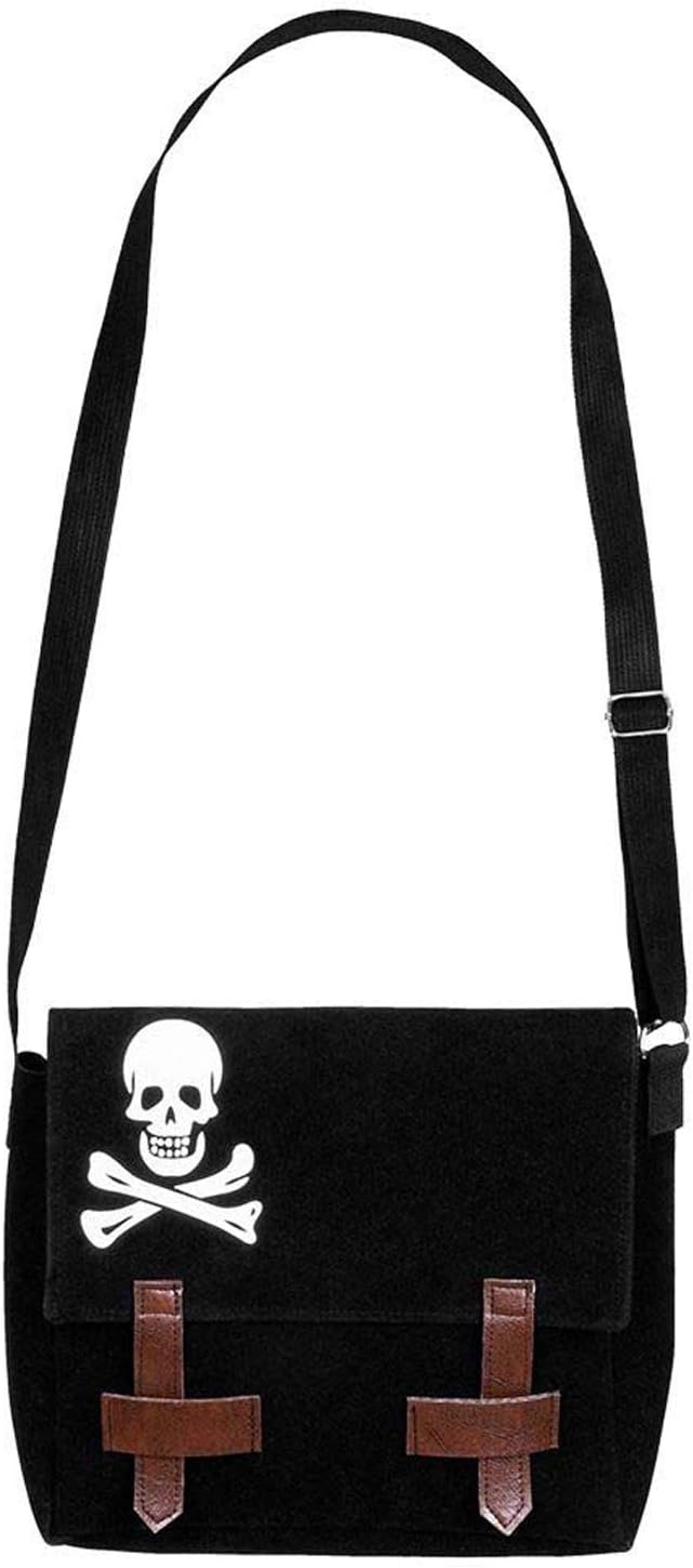 Boland 74145 Pirate Bag, 25 x 26 cm, Shoulder Bag with Skull and Shoulder Strap, Handbag, Carnival, Theme Party, Halloween