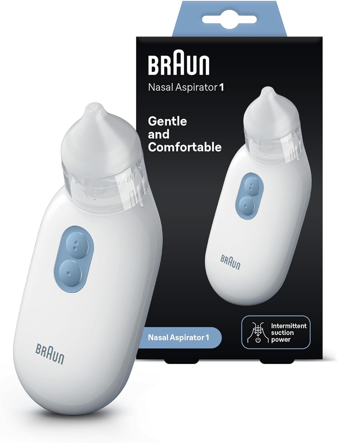 Braun Nasal Aspirator 1 , Mucus Removal Device , Blocked Nose Relief |Electric Suction |Suitable for Babies and Children , Dishwasher Safe , BNA100