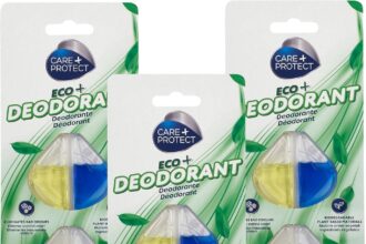 CARE + PROTECT ECO+ Dishwasher Deodorant, Eliminates Bad Odors, Long-Lasting Lemon Fragrance, Maxi Pack of 3 x 2 Shells