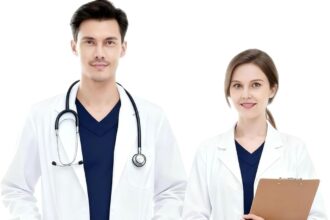 Laboratory Coat for Men Women Lab Coat Workwear Long Sleeve Work Wear