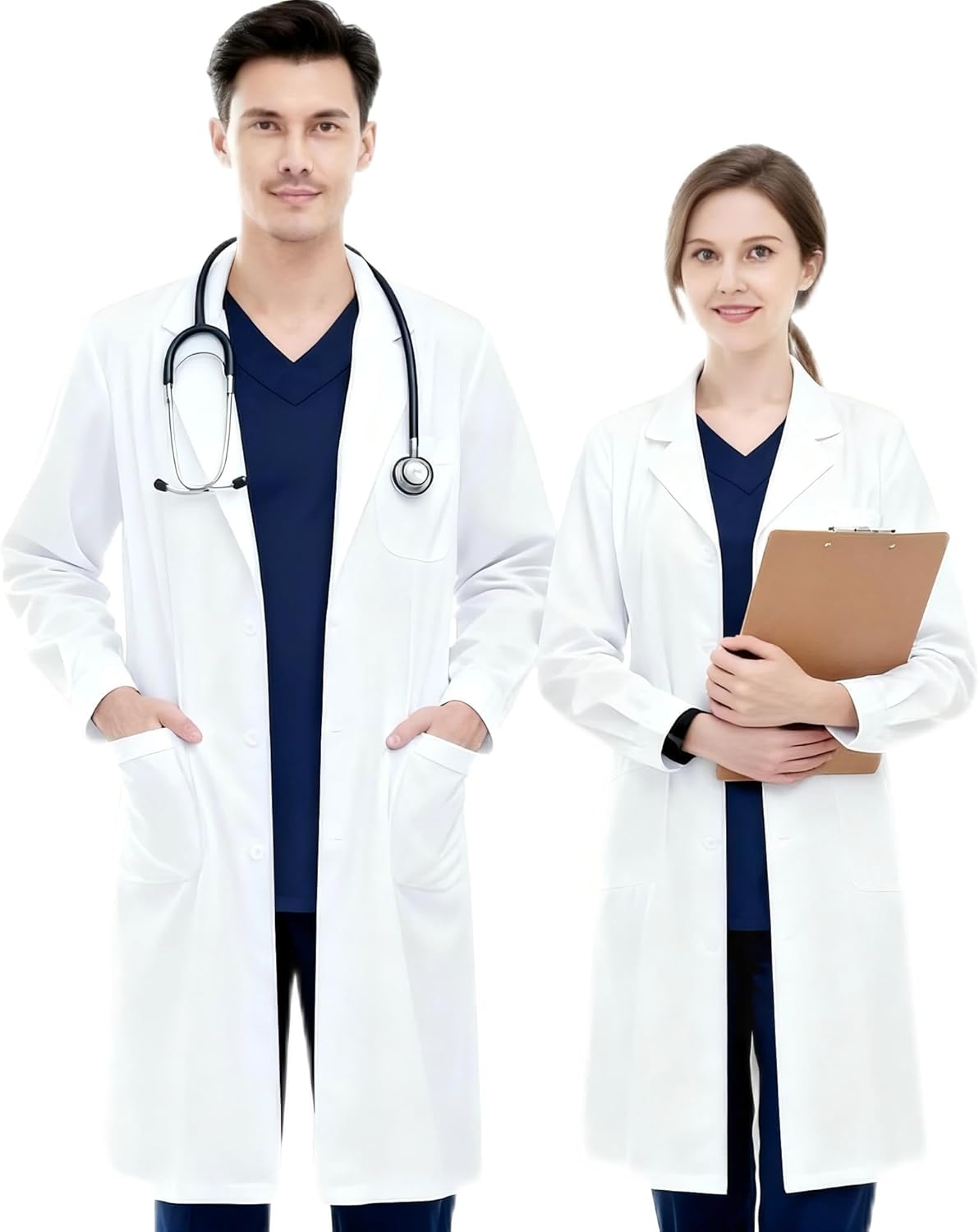Laboratory Coat for Men Women Lab Coat Workwear Long Sleeve Work Wear