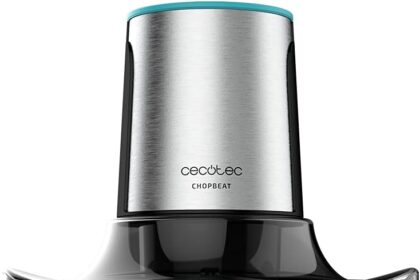 Cecotec ChopBeat 2000 Vindaloo Glass Chopper, 500W Power, Shredder, Cut and Slice, Blade with 4 Stainless Steel Blades, 2 Speed, 500 g Glass Bowl