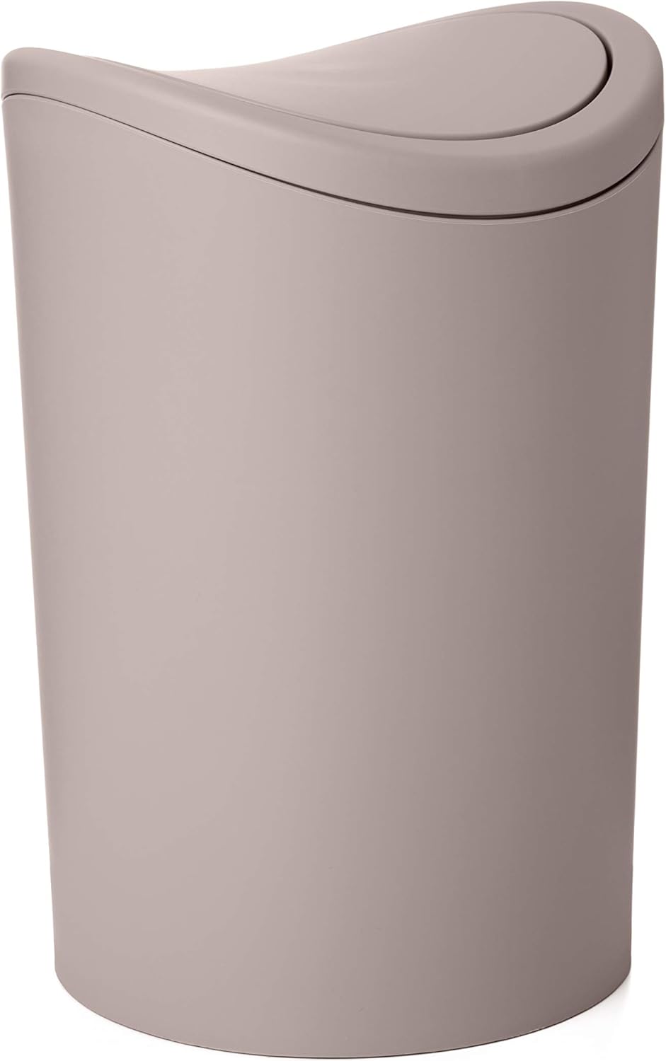 TATAY Bathroom Basket with Swing Lid | Compact Modern Design | Durable and Easy Clean Plastic | Made in Spain with 6L Capacity | 19 x 19 x 28 cm - Taupe