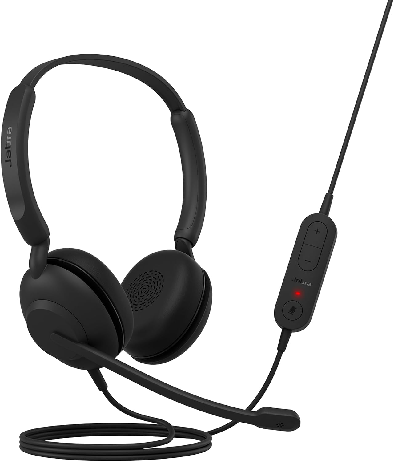 Jabra New Evolve 10 Headphones - with Noise Cancelling Microphone for PC/Laptop - USB-A - TCO Certified - Read - Call/Volume Controls for Online Meetings - Black