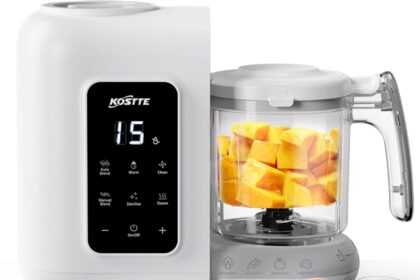 Cuocipappa, Omogeneizzatore per Neonati - Robot da Cucina Multifunzione con Vapore 360°, Autopulizia, Omogeneizzazione e Scongelamento Rapido