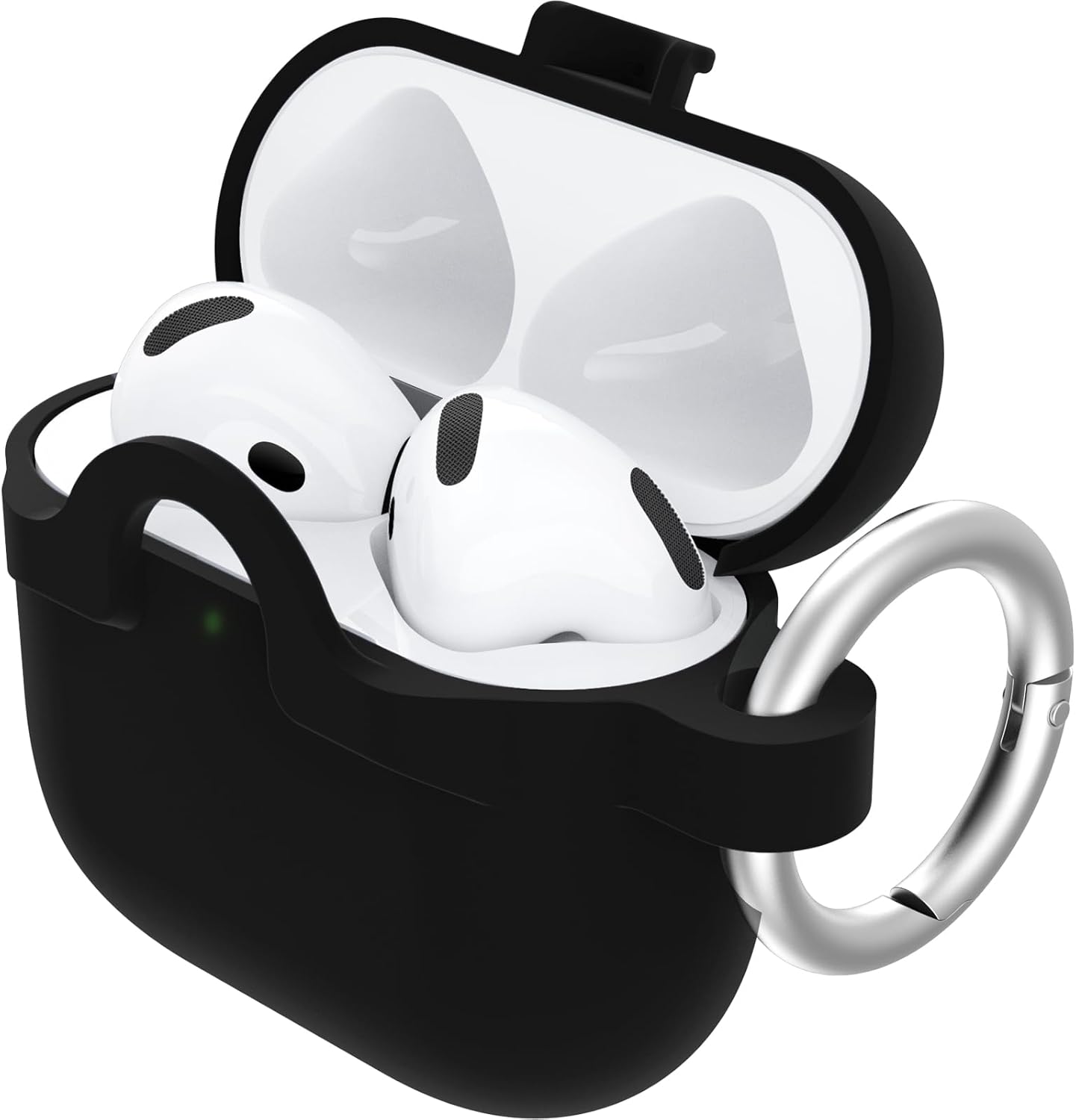 OtterBox Airpods (4th Gen) Soft Touch Case for Airpods (4th Gen) Soft Touch Anti-Shock Scratch Drop Ultra Slim with Carabiner Clip - Black