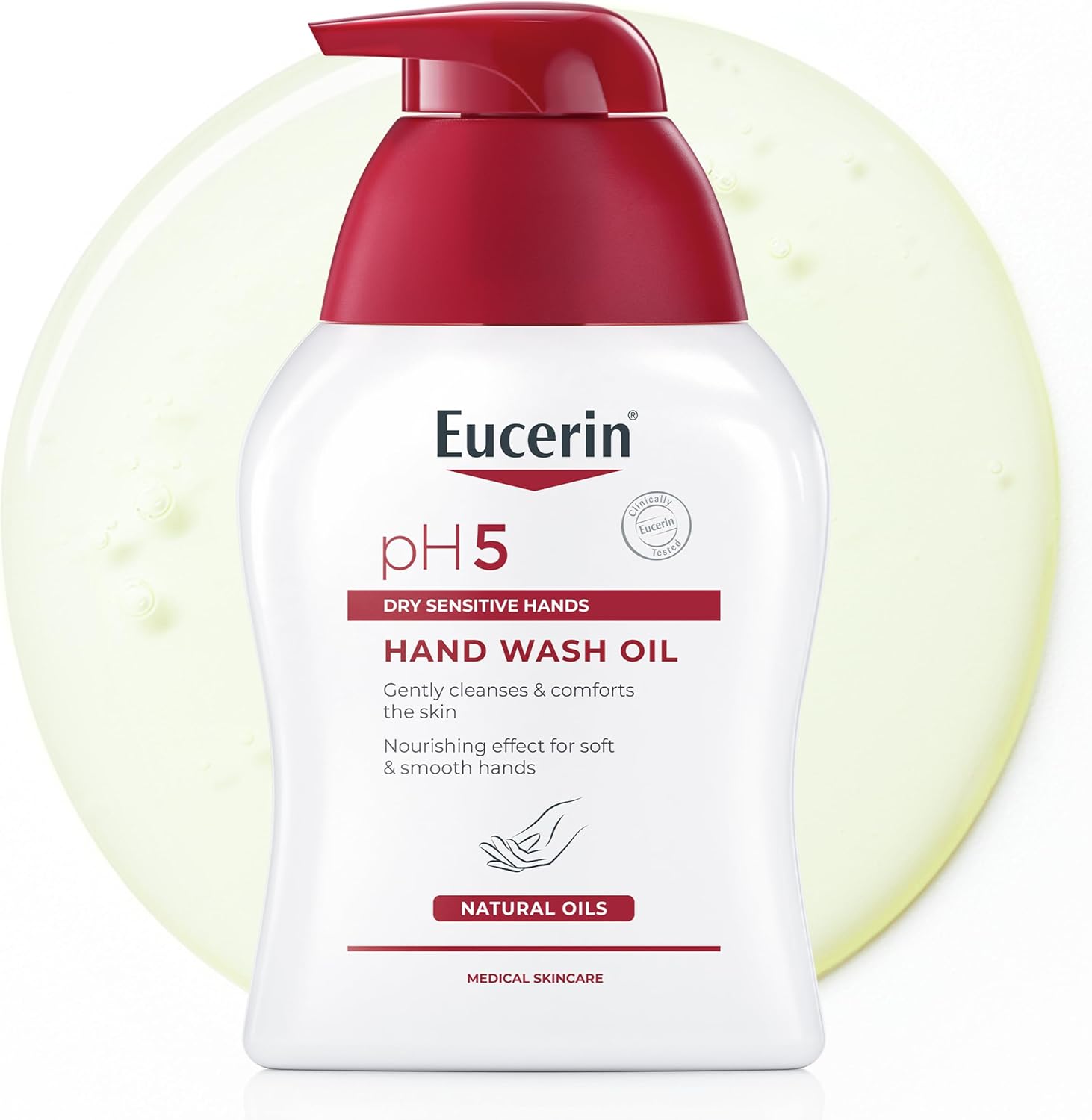 Eucerin pH5 Hand Cleansing Oil 250 ml, Liquid Hand Soap with Nourishing Oils for Intense Hydration, Dry and Sensitive Skin Cleaner Suitable for Daily Use and Frequent Washes