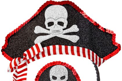 W WIDMANN MILANO Party Fashion 04163 - Fascia con mini cappello da pirata e benda sull'occhio, pirata, bucaniere, carnevale, festa in maschera