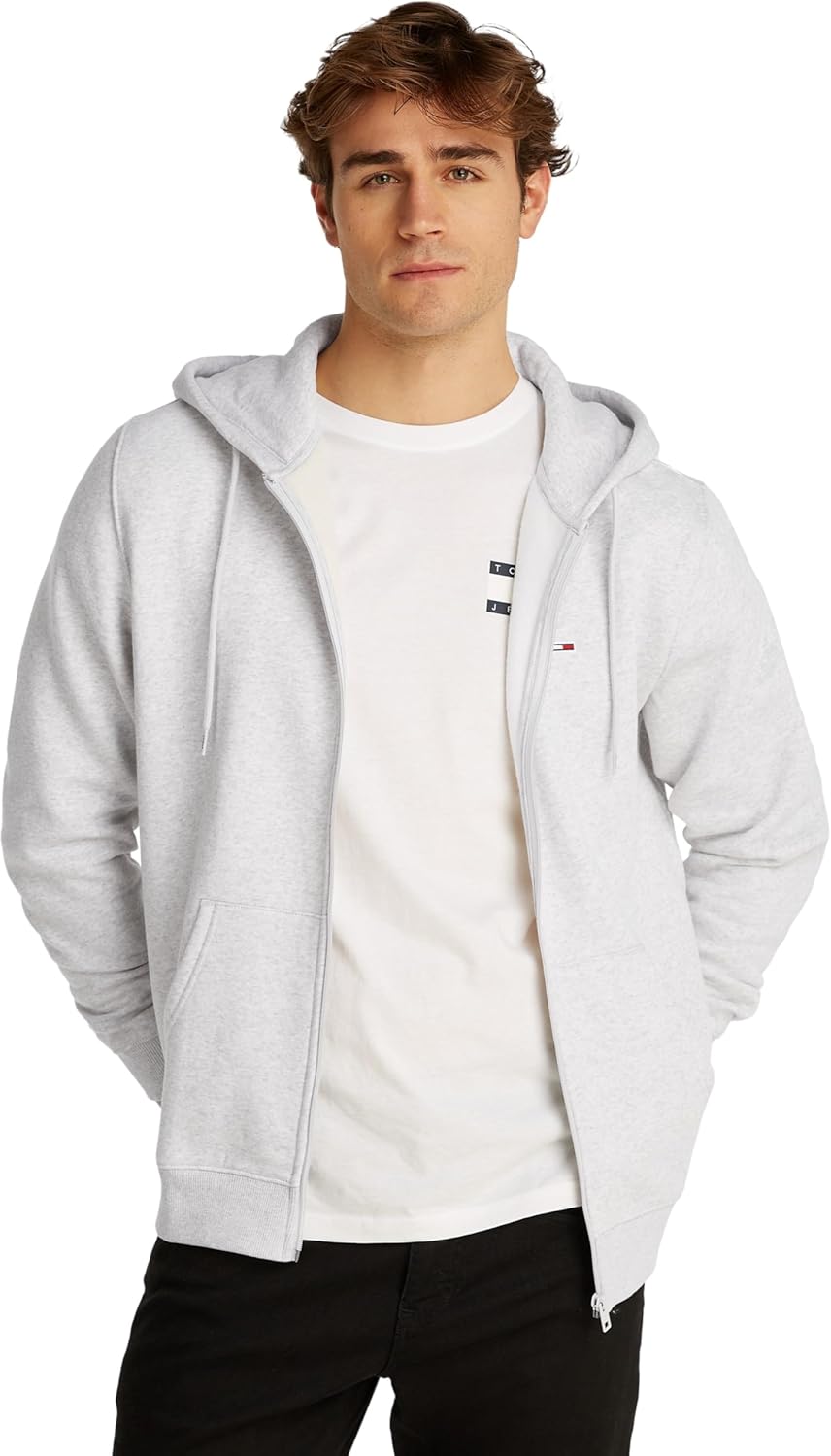 Tommy Jeans Men's Sweatshirt with Zip Flag Zip Thru with Hood