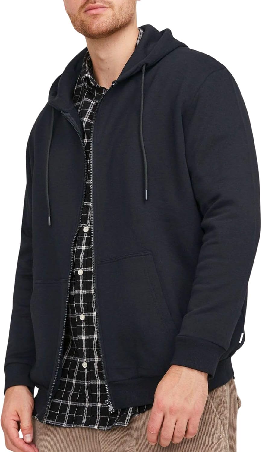 JACK & JONES Jjebradley Noos Pls - Felpa con Cappuccio E Cerniera Felpa Uomo (Pacco da 1)