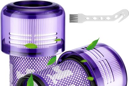 Filter For Dyson V12-2 Pack Replacement Filters Filter For Dyson V12 Detect Slim Absolute/Total Clean/Extra/Fluffy Vacuum Cleaner,V12 Parts Hepa Filter Accessory,Replacement Part 971517-01