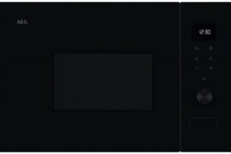 AEG OS5MG20EB Built-in Microwave Oven 20L 800W Grill Function LED Touch Display Electronic Opening Black with Anti-Fingerprint Stainless Finish