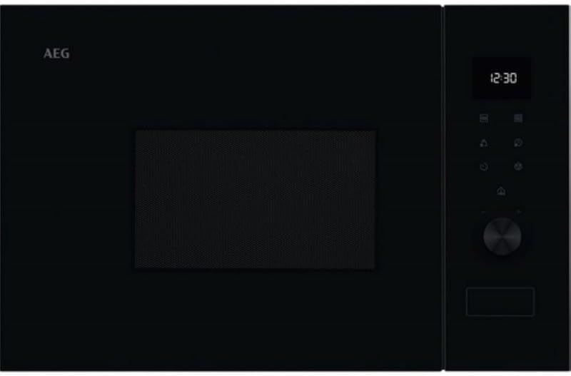 AEG OS5MG20EB Built-in Microwave Oven 20L 800W Grill Function LED Touch Display Electronic Opening Black with Anti-Fingerprint Stainless Finish