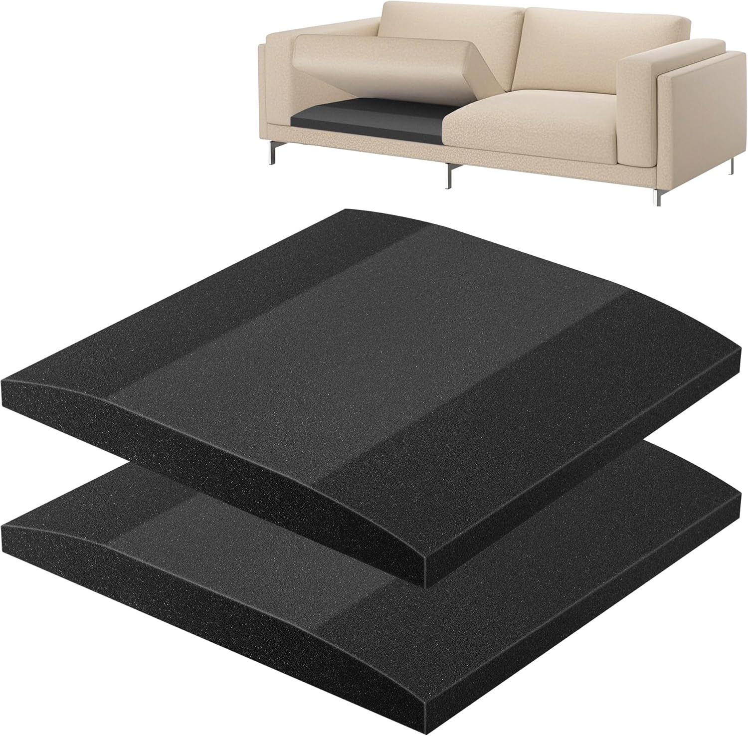 GIONAR 2 Pcs Sofa Cushion Holder 55 x 55 cm Foam Seat Repair Seat Cushion Holder High Density Replacement for Sofa and Armchair