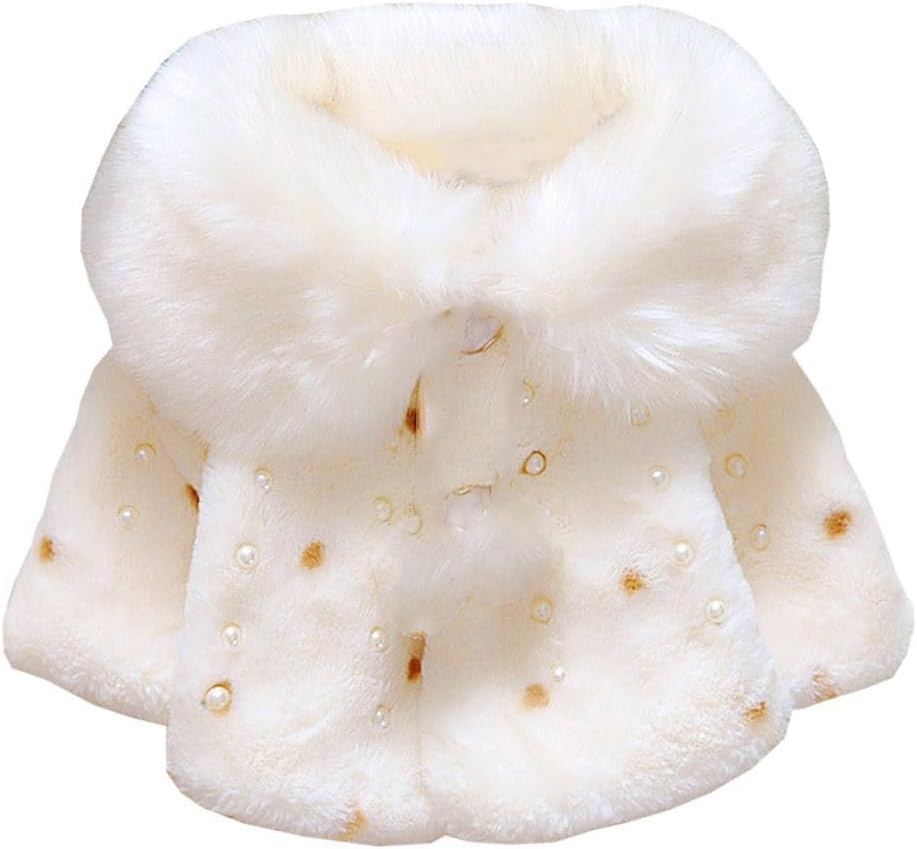 Newborn Infant Child Girl Faux Fur Coat Jacket Cape Poncho 0-3 Years