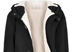 Vancavoo Women's Winter Warm Hooded Jacket Casual Slim Autumn Jacket Elegant Sweatshirt Cardigan with Pockets