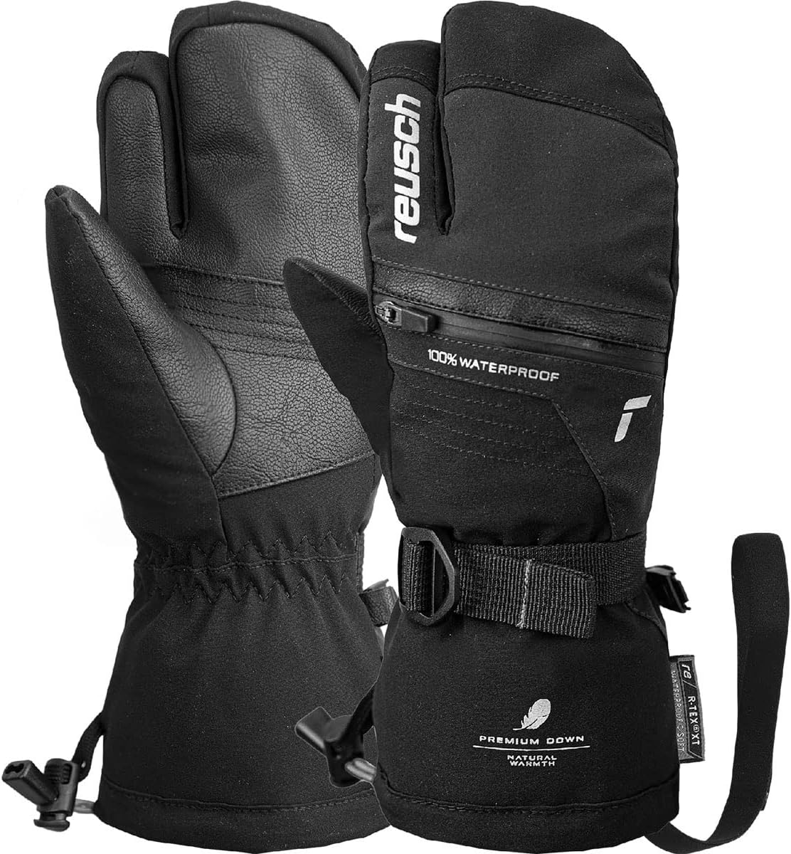 Reusch Lando R-TEX Junior 3 Finger Ski Gloves, Extra Warm, Waterproof and Breathable, 6