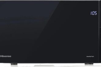 Hisense H25MOBS4HGI Digital Microwave with 25 Litre Grill 1000W Expert Inverter Fast Defrosting Uniform Heating Silent Ceramic Coating Premium Glass ECO Mode