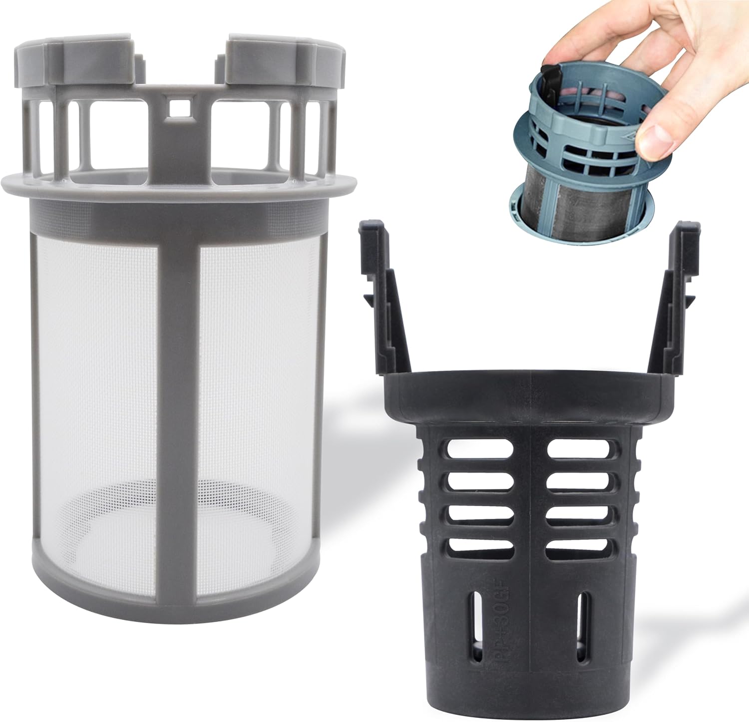 GIANTO Internal Dishwasher Filter Kit + External Filter Compatible with Indesit Ariston Hotpoint Whirlpool Scholtes (C00256572 + C00256571) for Dishwasher Drain Replacement Reinforced