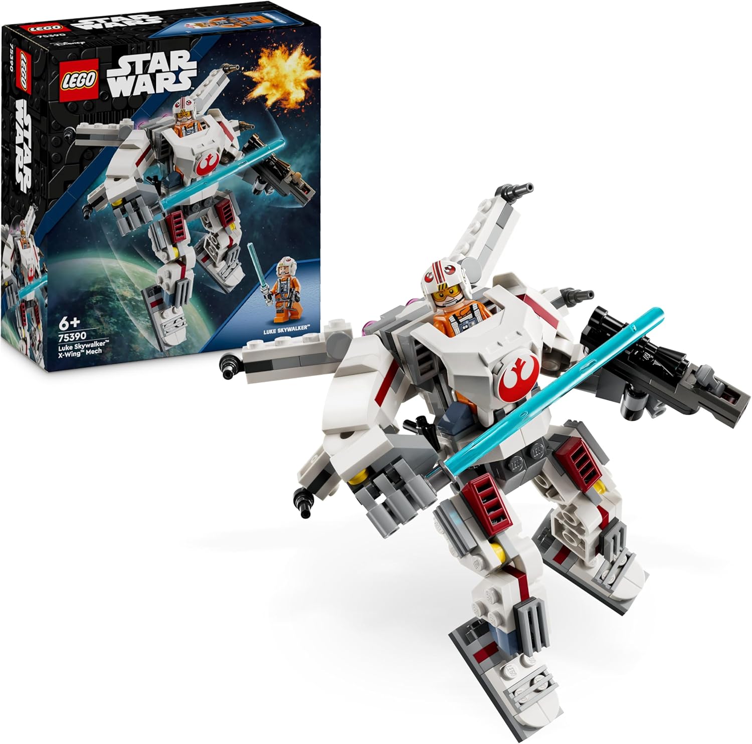 LEGO Star Wars Mech X-Wing by Luke Skywalker, Robot Vehicle Toy Similar to Spaceship, Adventure Games Set for Boys and Girls Age 6+ Small Collectible Gift 75390